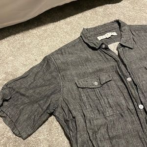 Grey charcoal Ezekiel button down that no longer fits my husband.